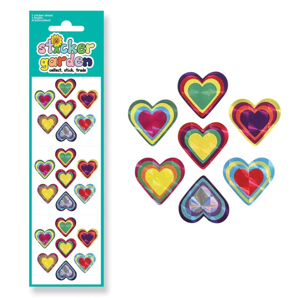 Prism Rainbow Hearts Sticker Sheet - Parkette.