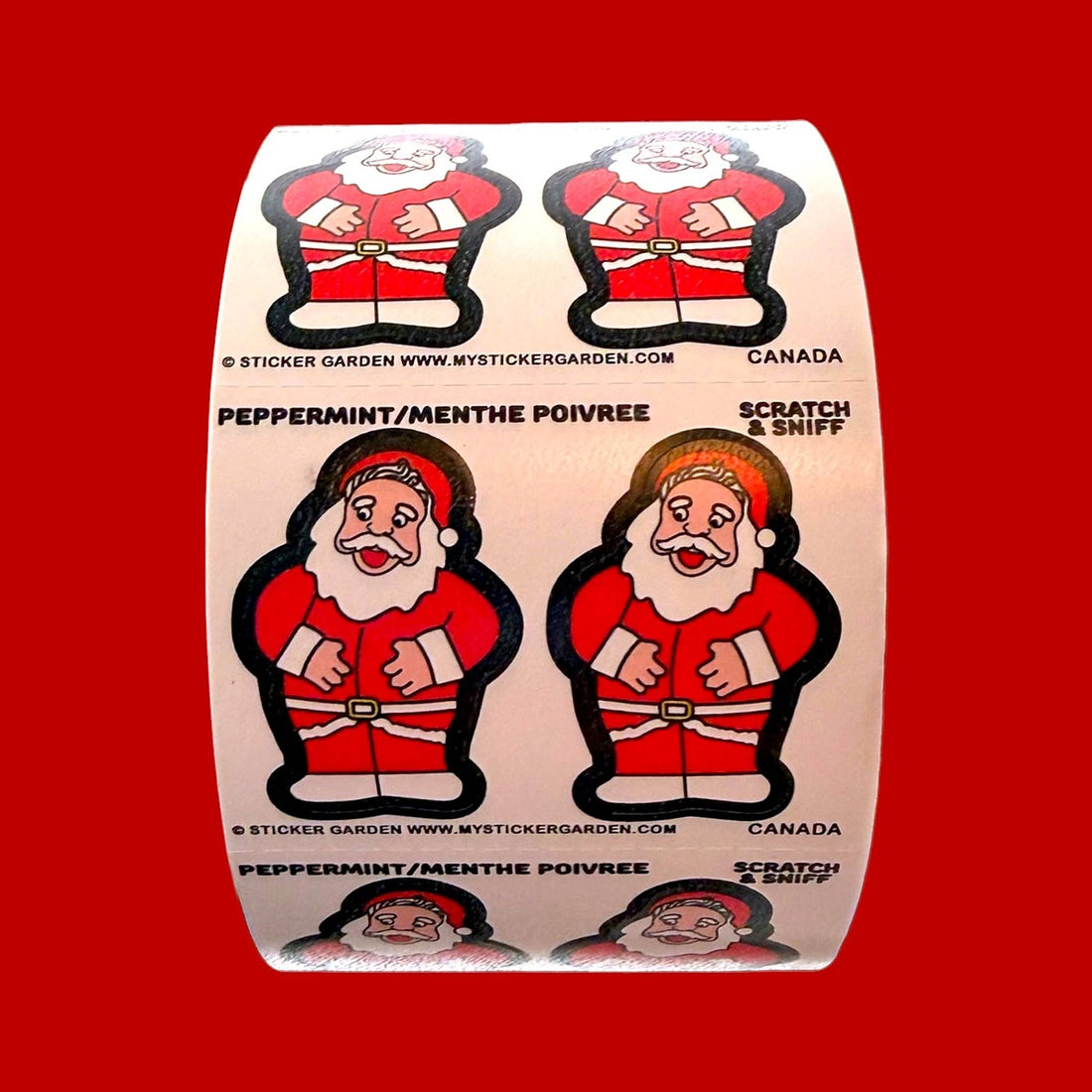 Santa Peppermint Scratch and Sniff Sticker Roll Sheet
