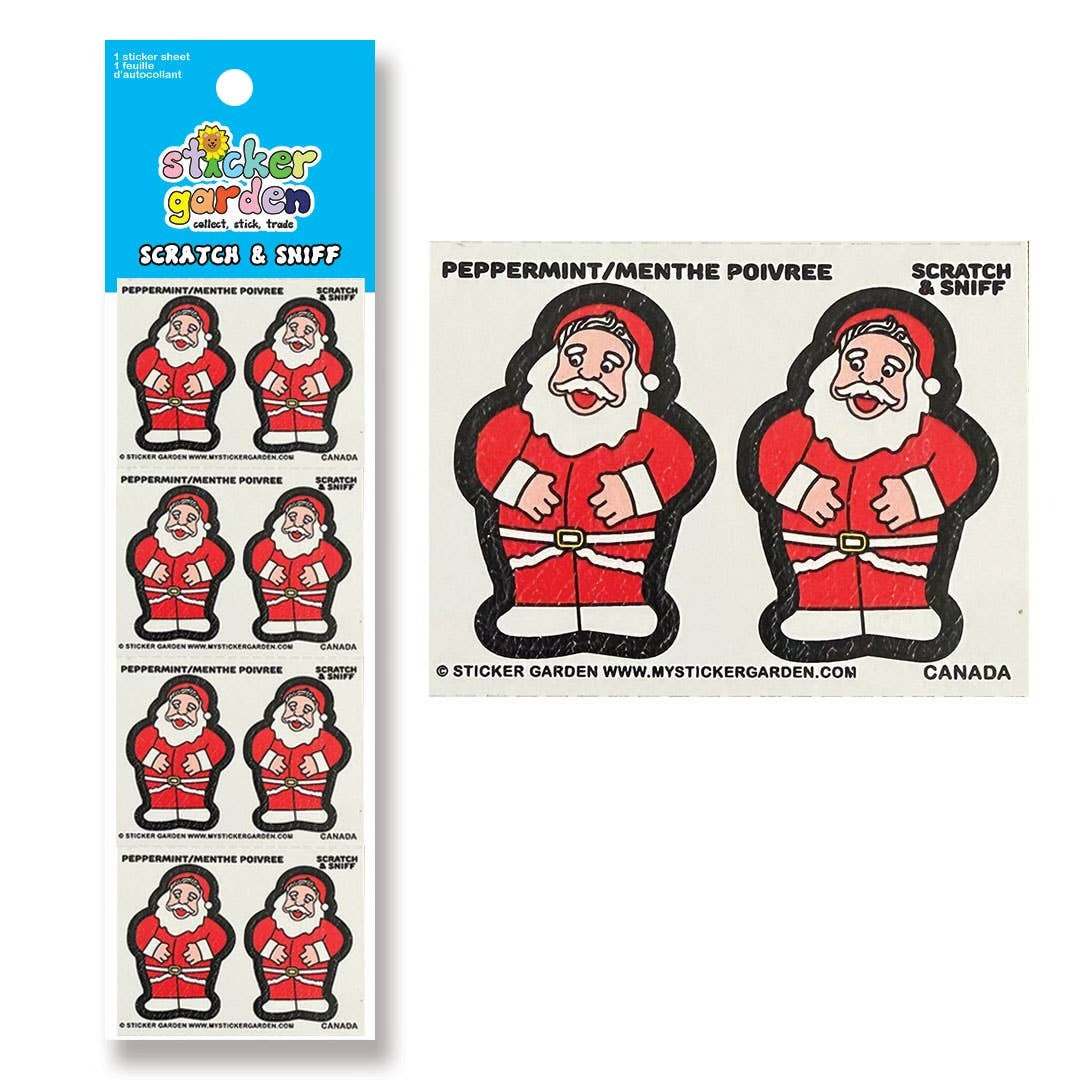 Santa Peppermint Scratch and Sniff Sticker Sheet