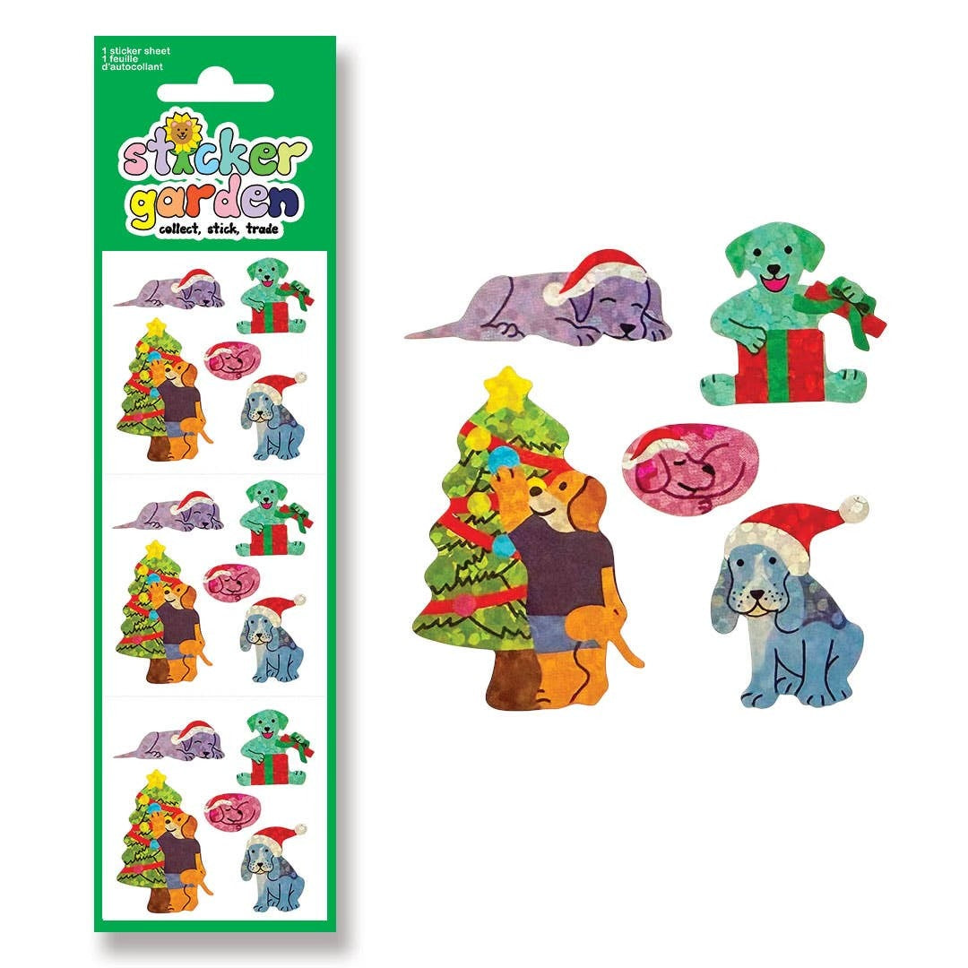 Sparkle Christmas Dogs Sticker Sheet