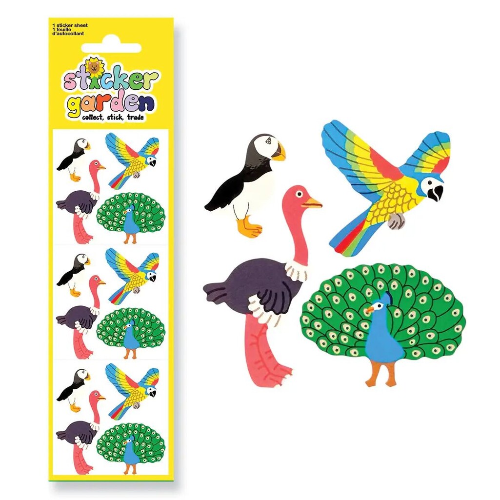 Glossy Tropical Bird Sticker Sheet Nostalgia - Parkette.