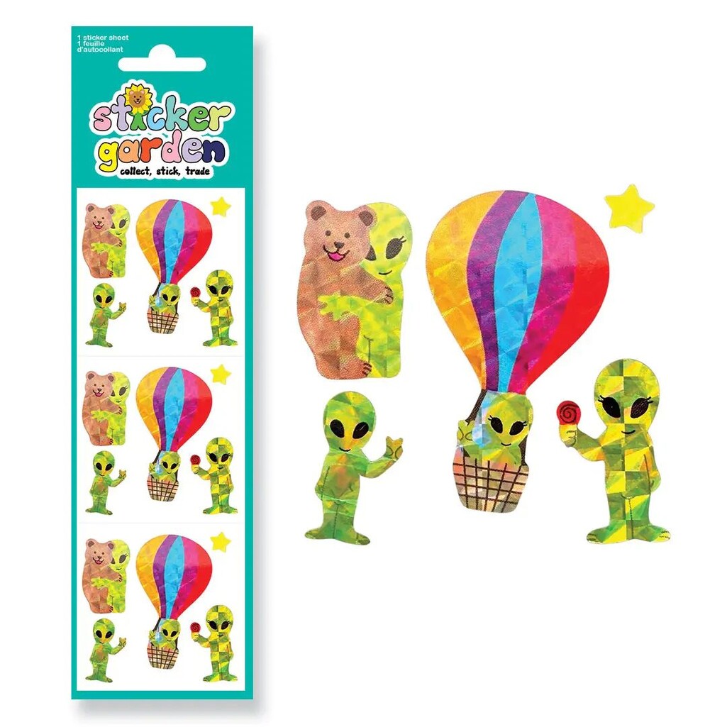 Prism We Come in Peace Alien Sticker Sheet - Parkette.