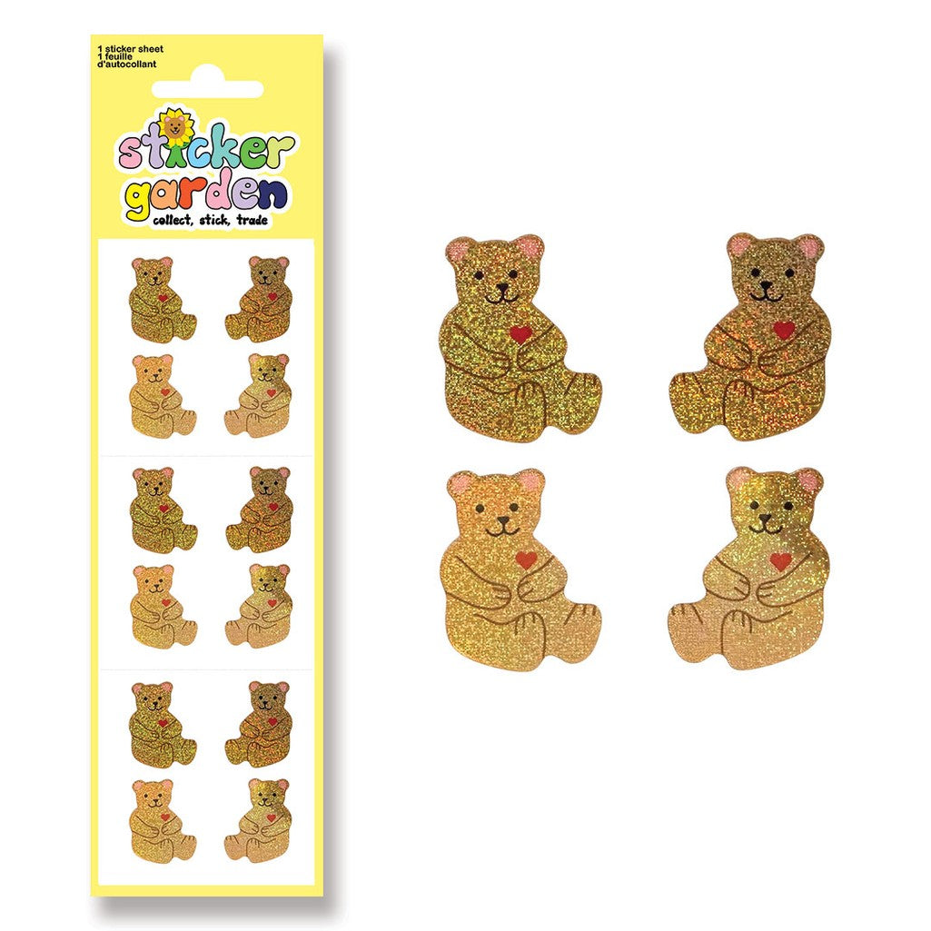 Glitter Beary Cute Sticker Sheet - Parkette.