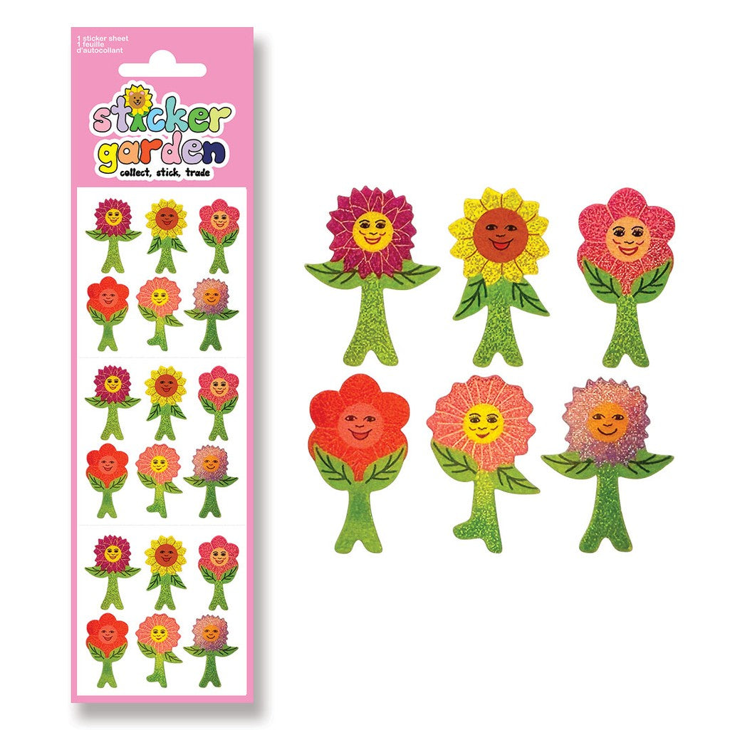 Glitter Flower Power Sticker Sheet - Parkette.