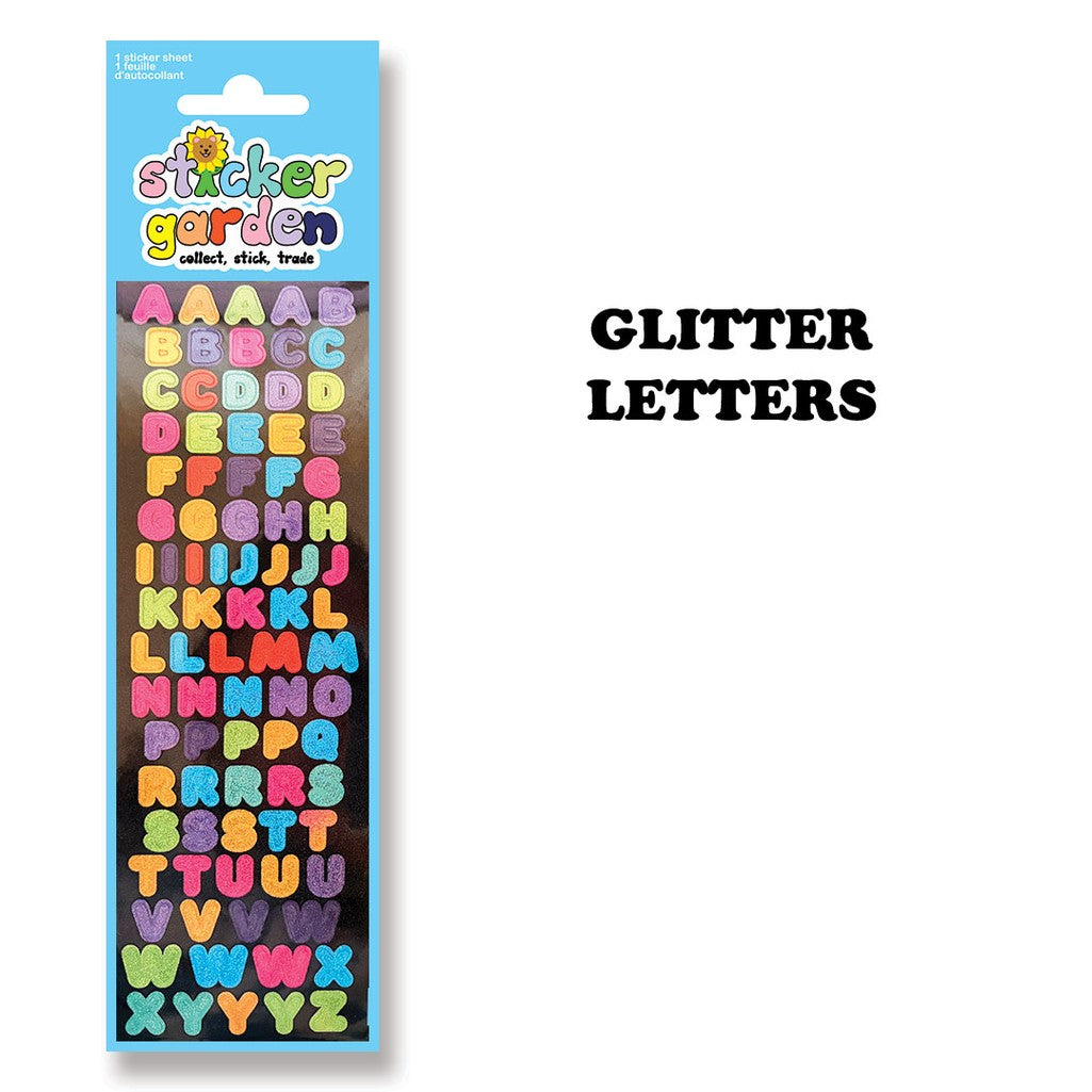 Glitter Letters Sticker Sheet - Parkette.