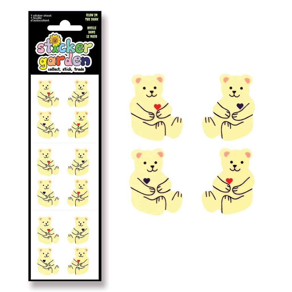 Glow in the Dark Beary Cute Sticker Sheet - Parkette.