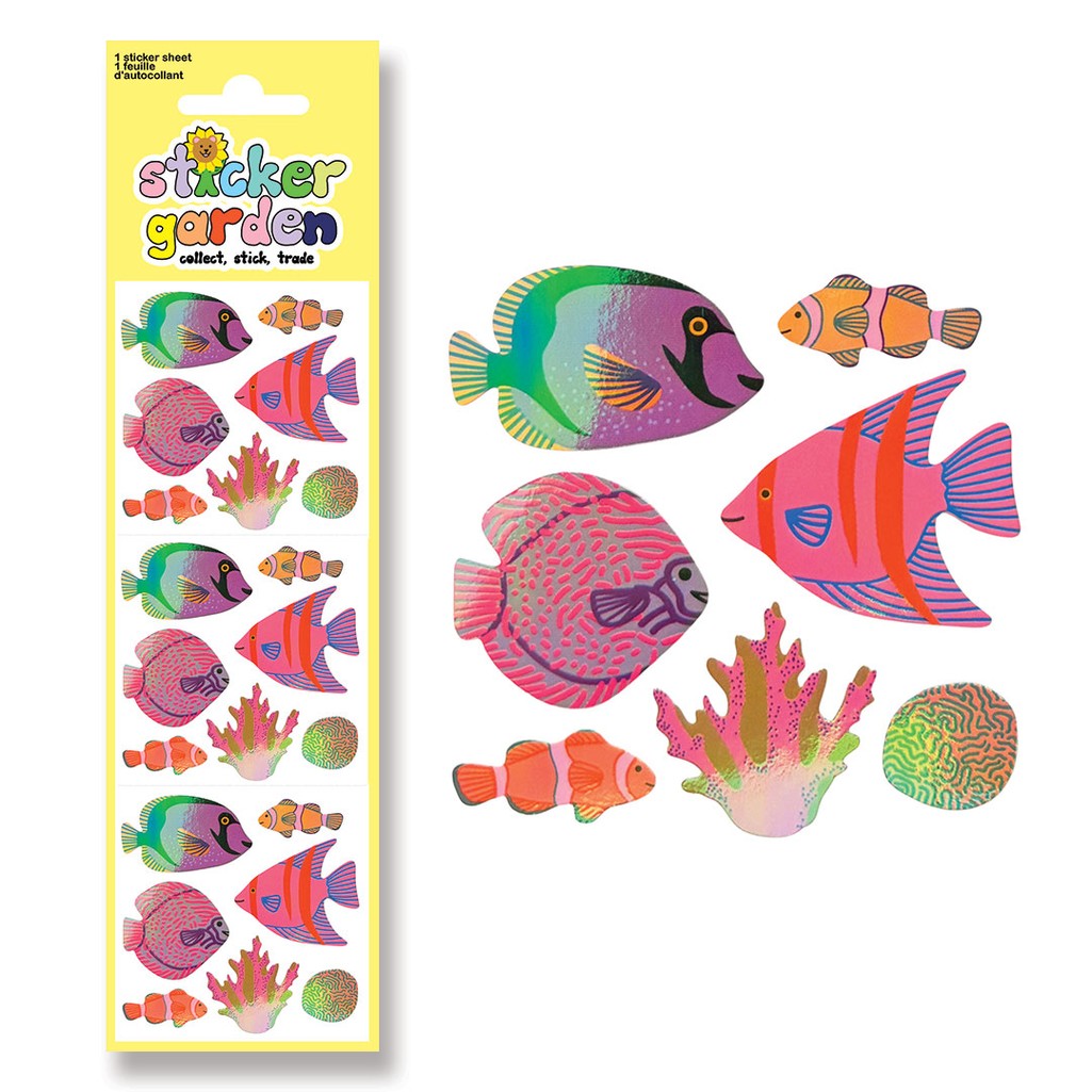 Jewel Colourful Tropical Fish Sticker Sheet - Parkette.