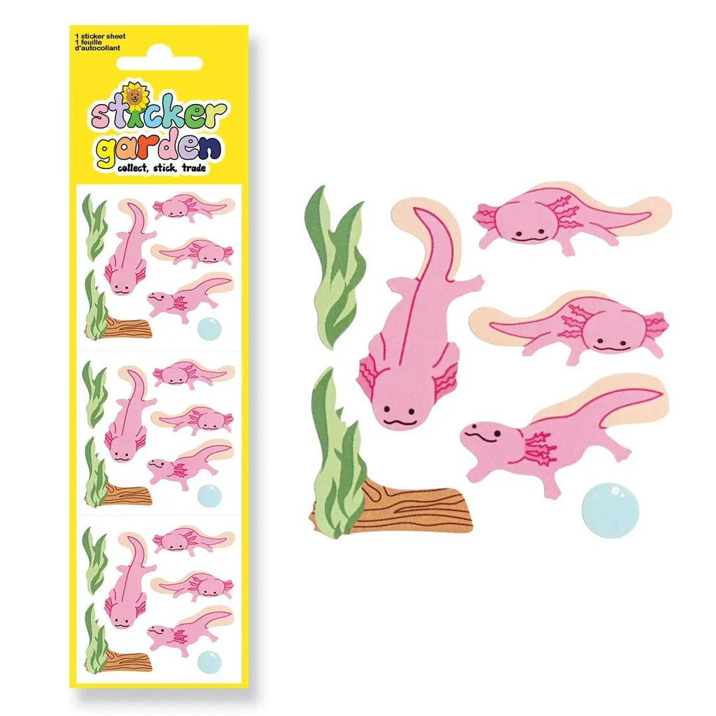 Glossy Axolotl Sticker Sheet - Parkette.