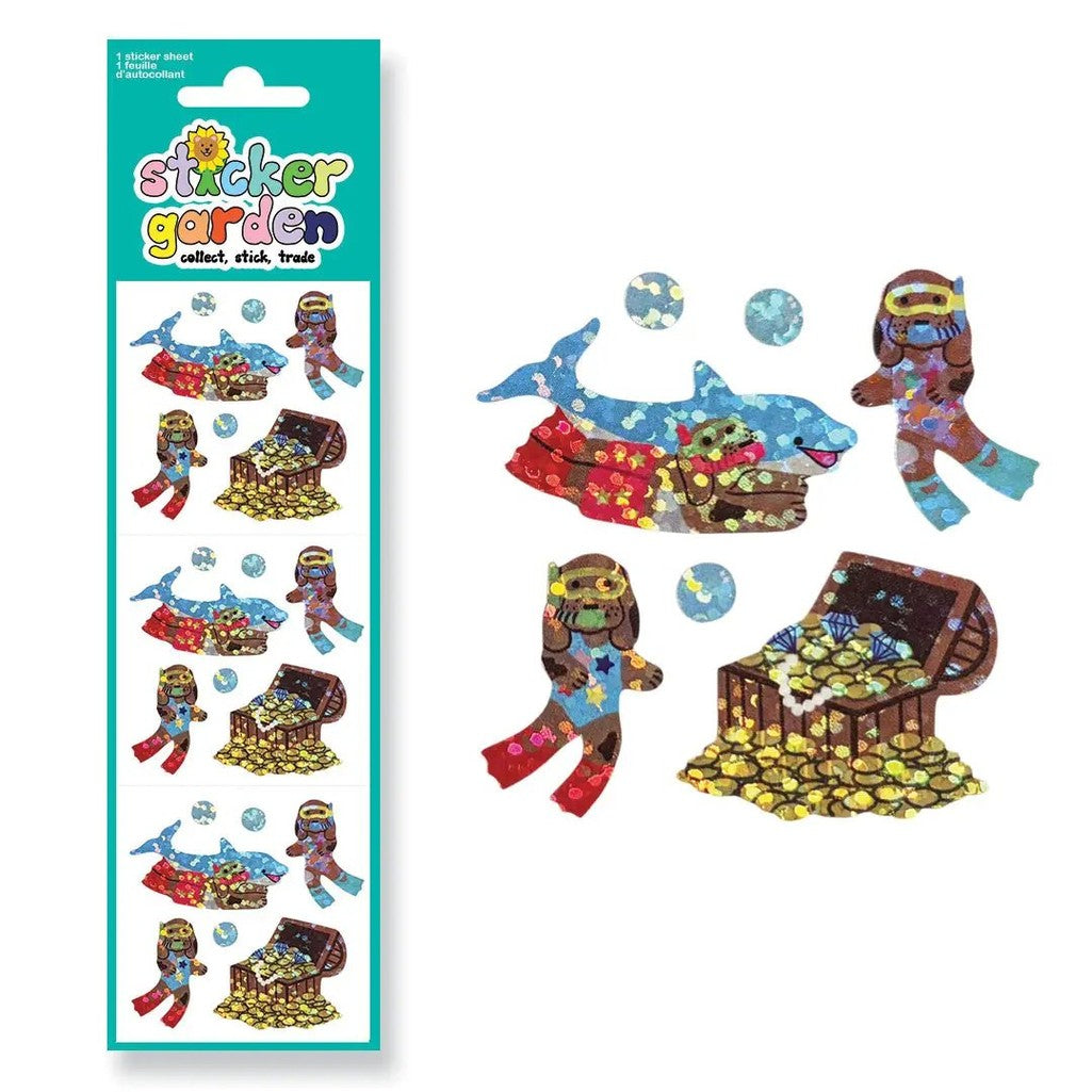 Sparkle Diving Dogs Sticker Sheet - Parkette.