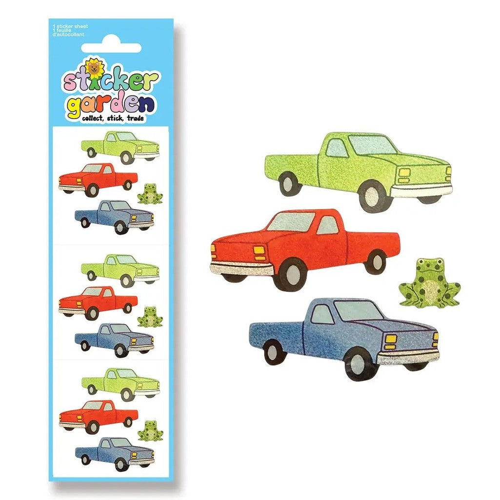 Glitter Toad and Truck Sticker Sheet - Parkette.