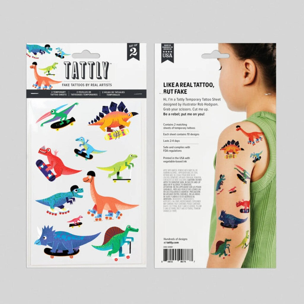 Dino Derby Tattoo Sheet - Parkette.