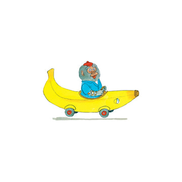 Bananas Gorilla and Car Richard Scarry Tattoo Pair - Parkette.