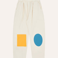 Bicolor Patches Ecru Trousers - Parkette.