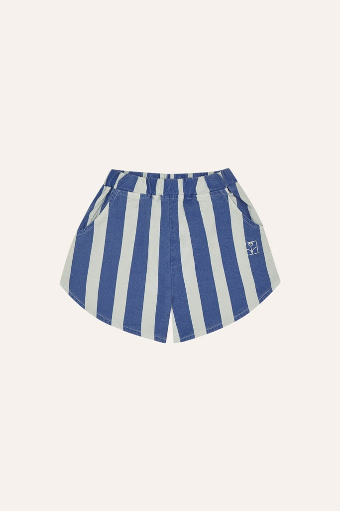 Blue Stripes Washed Shorts