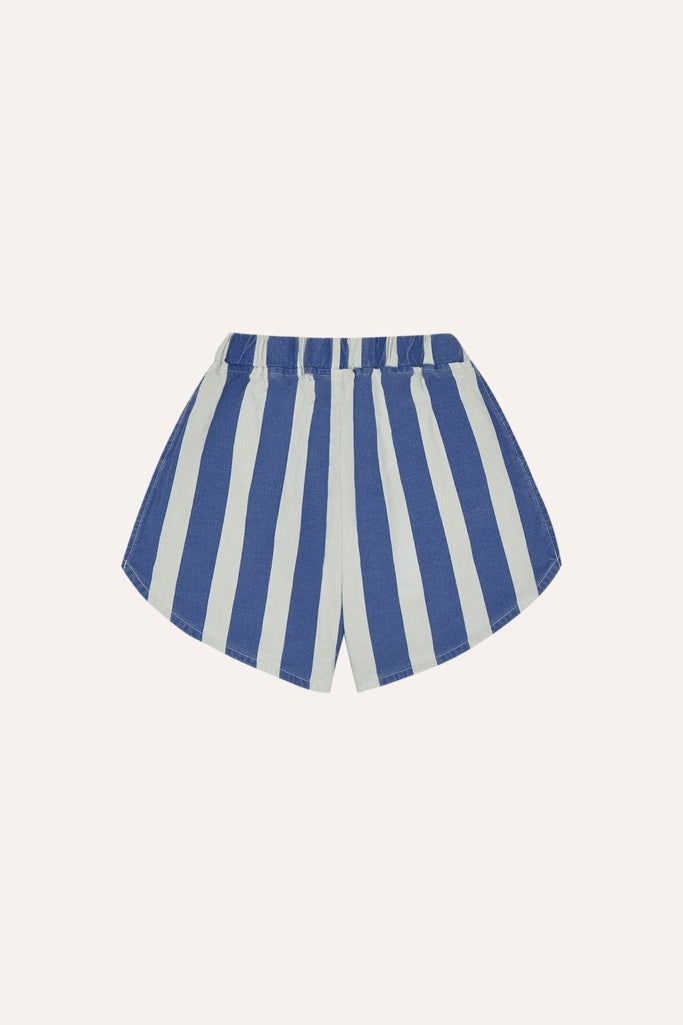 Blue Stripes Washed Shorts