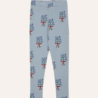 Bouquets Light Blue Leggings
