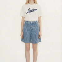 Denim Striped Bermuda - Parkette.