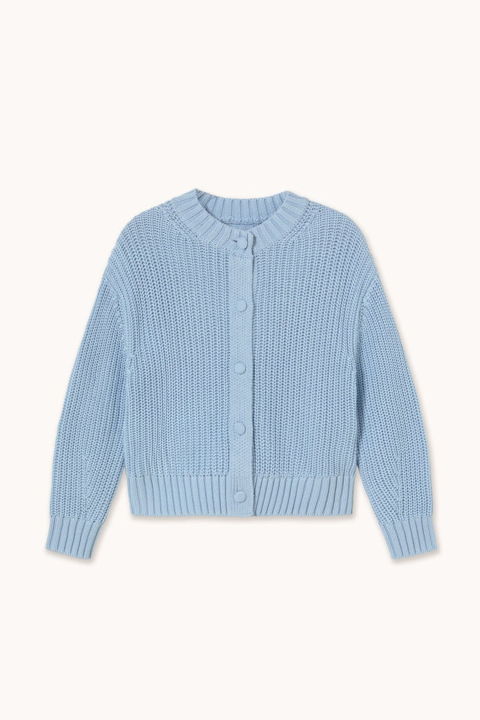 Round Neck Cardigan - Pretty Blue