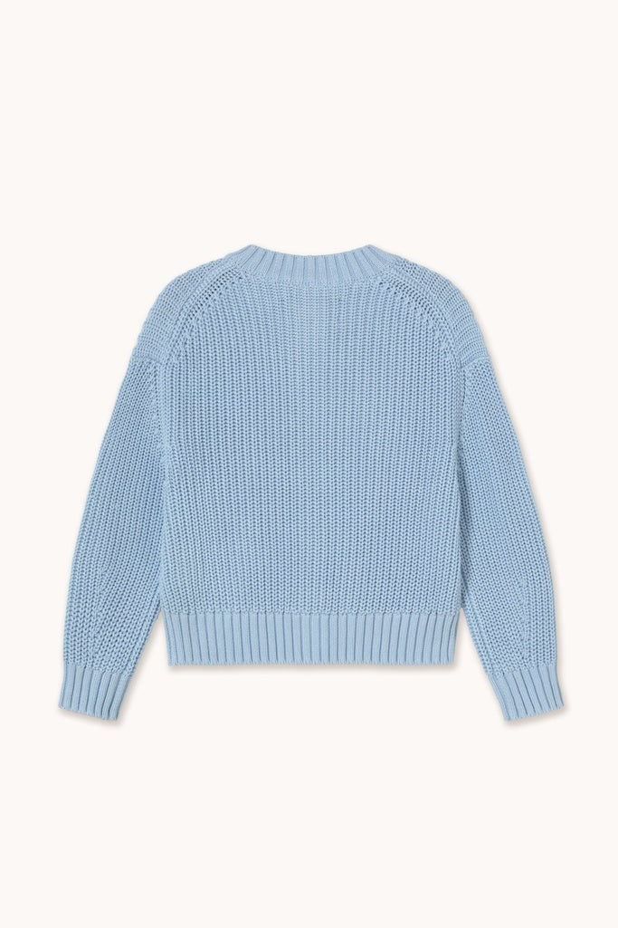 Round Neck Cardigan - Pretty Blue