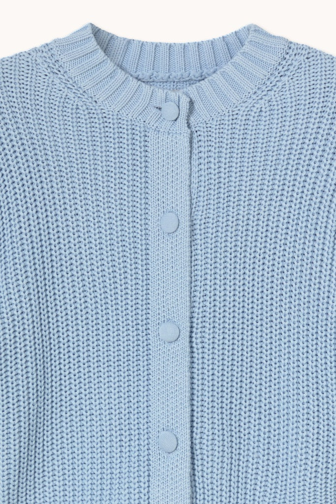 Round Neck Cardigan - Pretty Blue