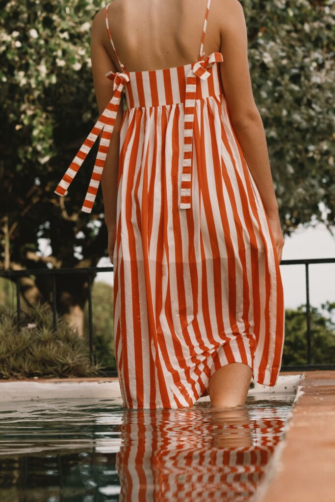 Striped Bows Dress - Parkette.