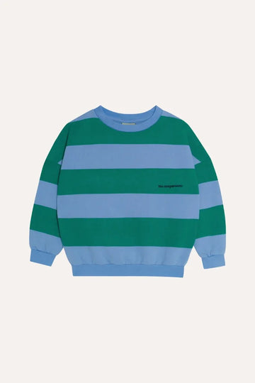 Green Stripes Oversized Kids Sweatshirt - Parkette.