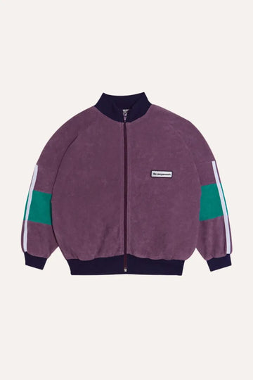 Purple Color Block Kids Zipped Sweatshirt - Parkette.