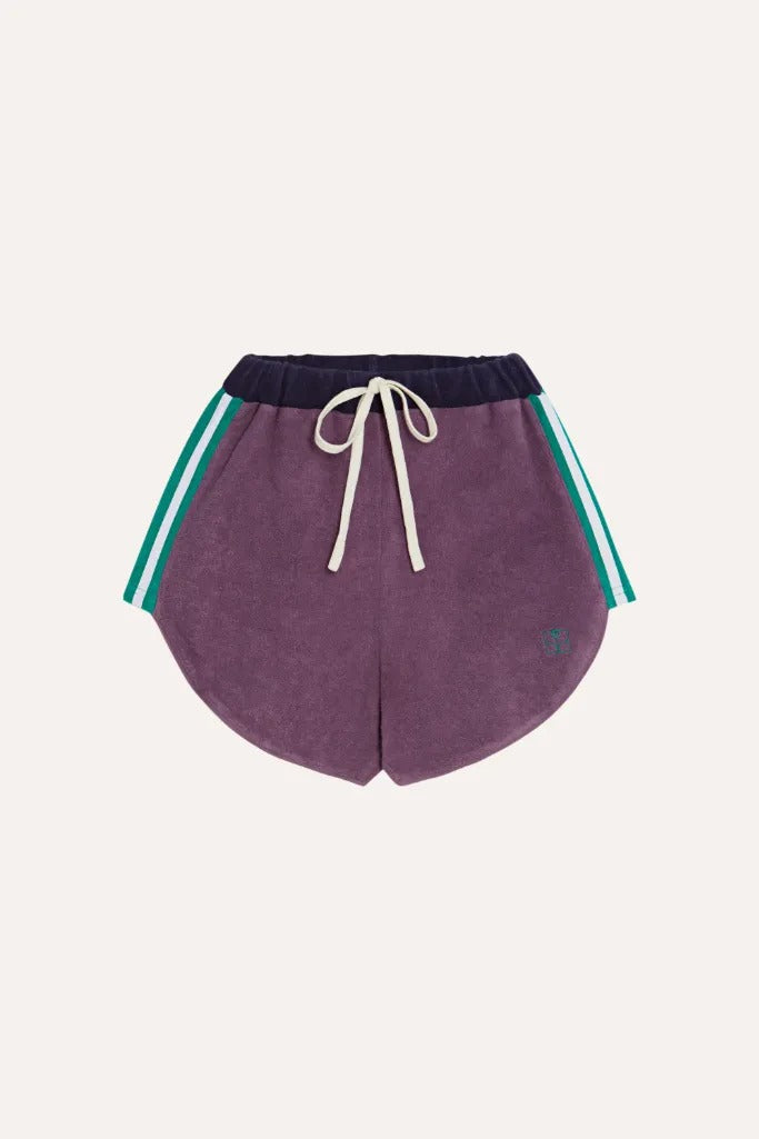 Purple Color Block Kids Shorts - Parkette.