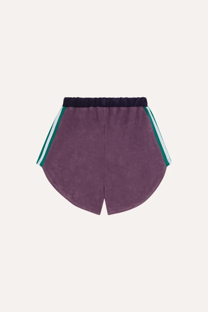 Purple Color Block Kids Shorts - Parkette.