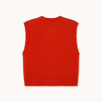 Buttoned Vest - Summer Red