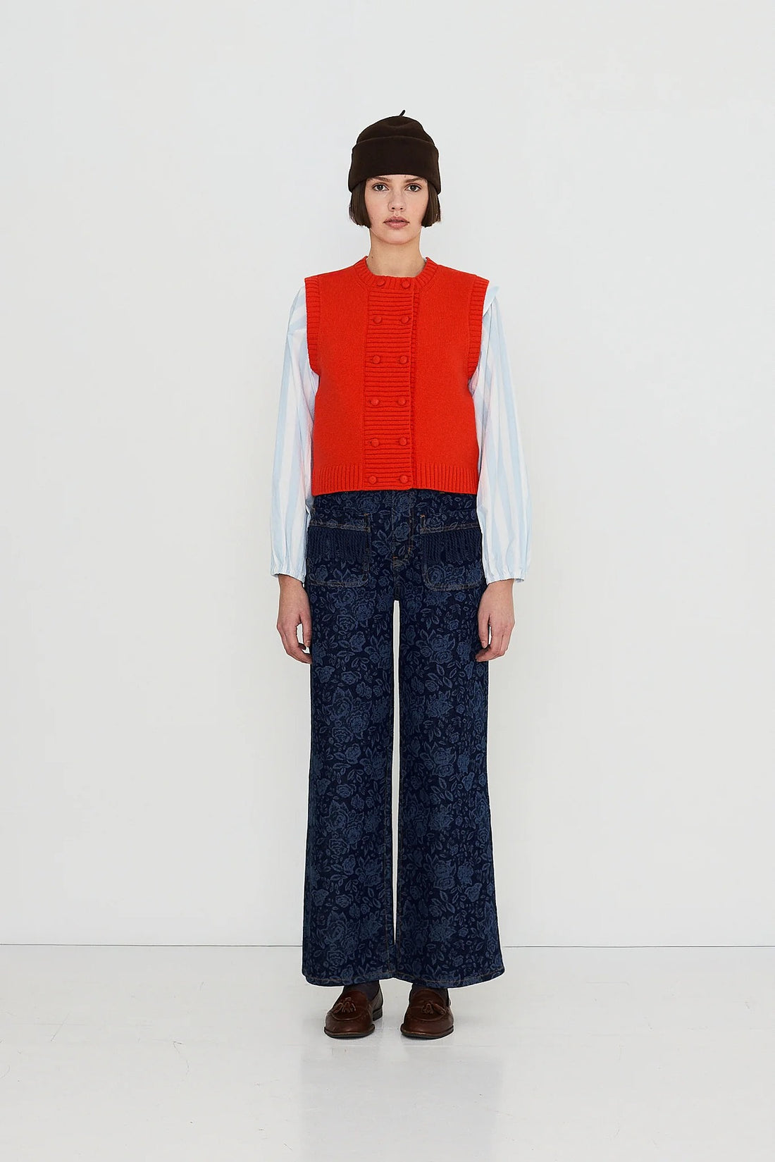 Buttoned Vest - Summer Red