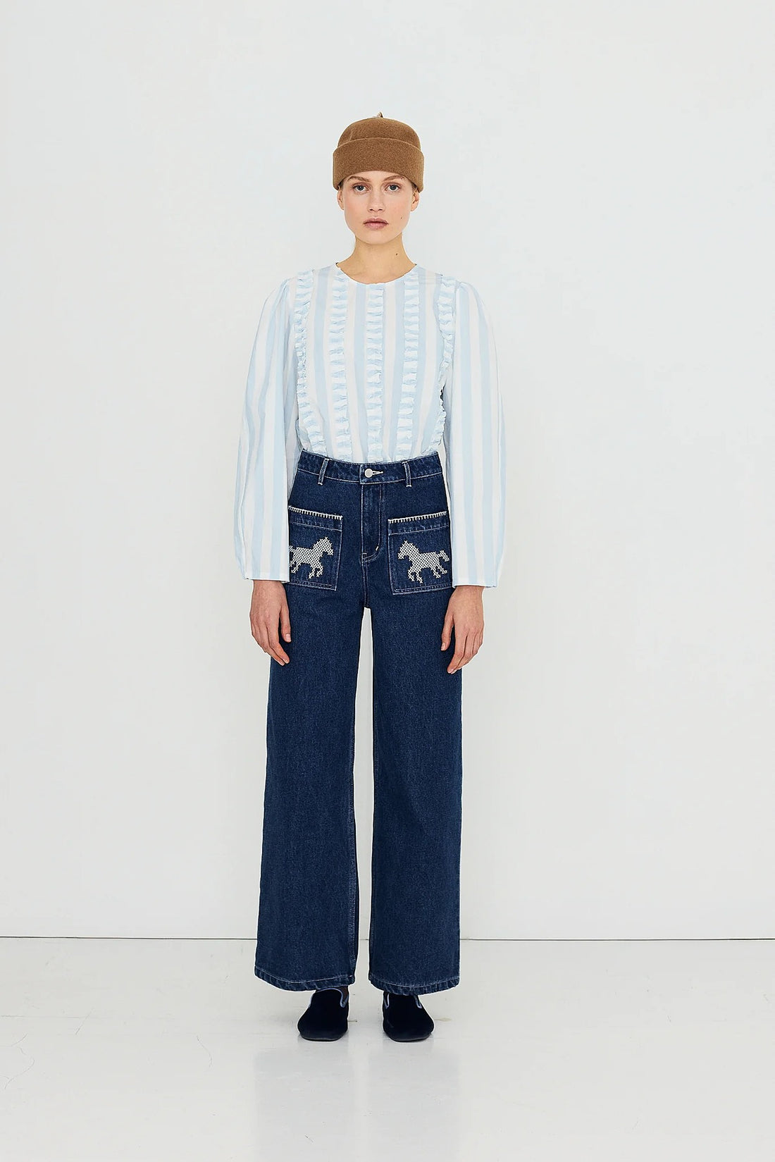 Embroidered Horses Jeans
