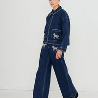Embroidered Horses Jeans