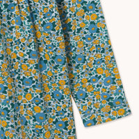 Flower Pattern Rib Mockneck Dress