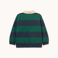 Navy Stripes Polo Sweatshirt