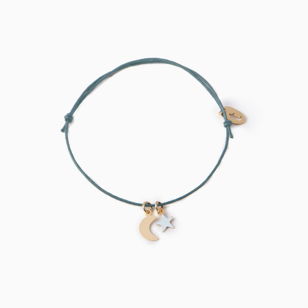 Moonlight Star and Moon Charm Bracelet