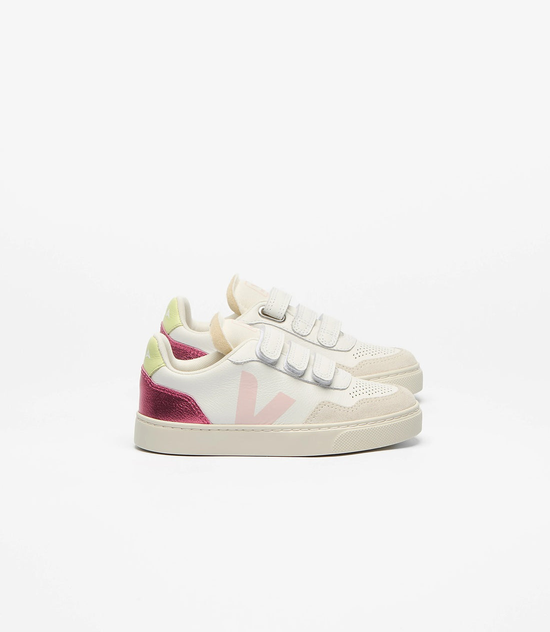 V-90 Leather Sneakers - White Petale Azalea