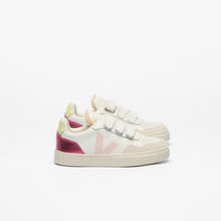 V-90 Leather Sneakers - White Petale Azalea