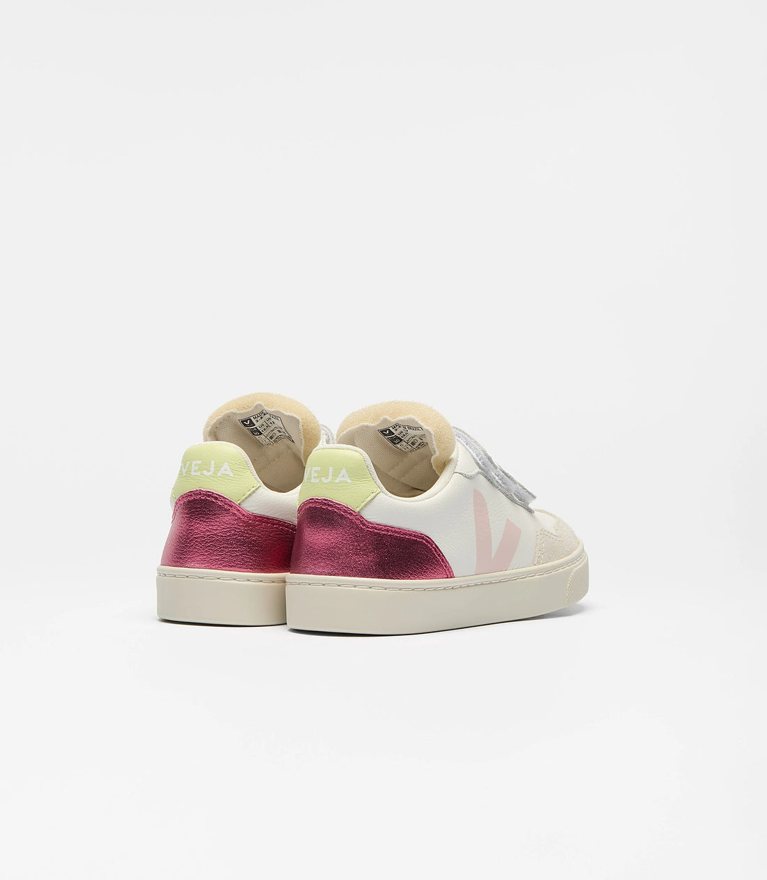 V-90 Leather Sneakers - White Petale Azalea