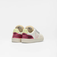 V-90 Leather Sneakers - White Petale Azalea