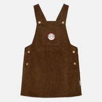 Pom Pom Dog Corduroy Dungaree Dress