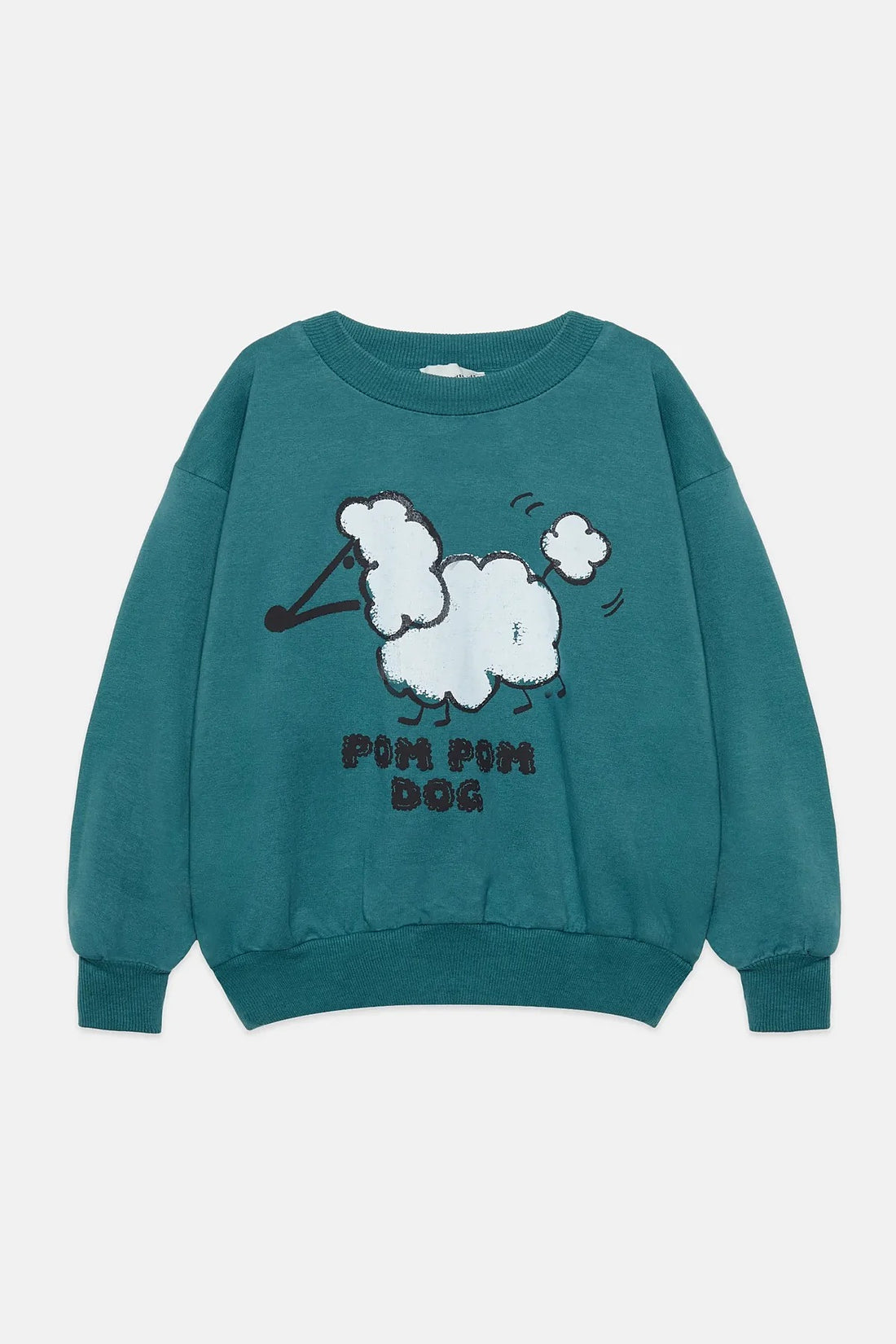 Pom Pom Dog Sweatshirt - Teal