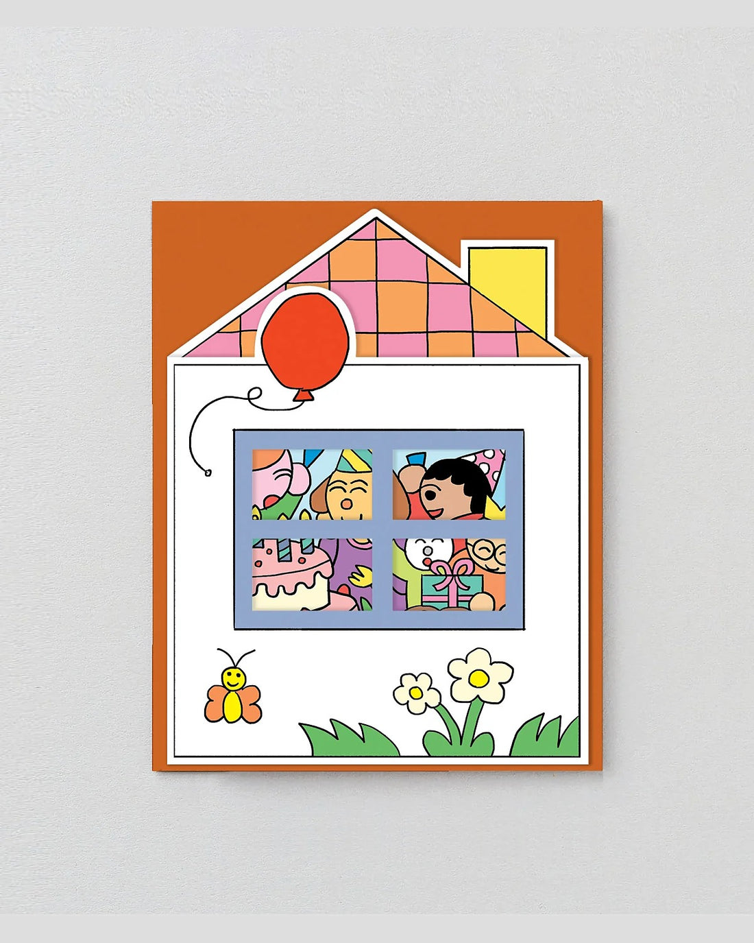 Birthday House Party Shaped Greeting Card