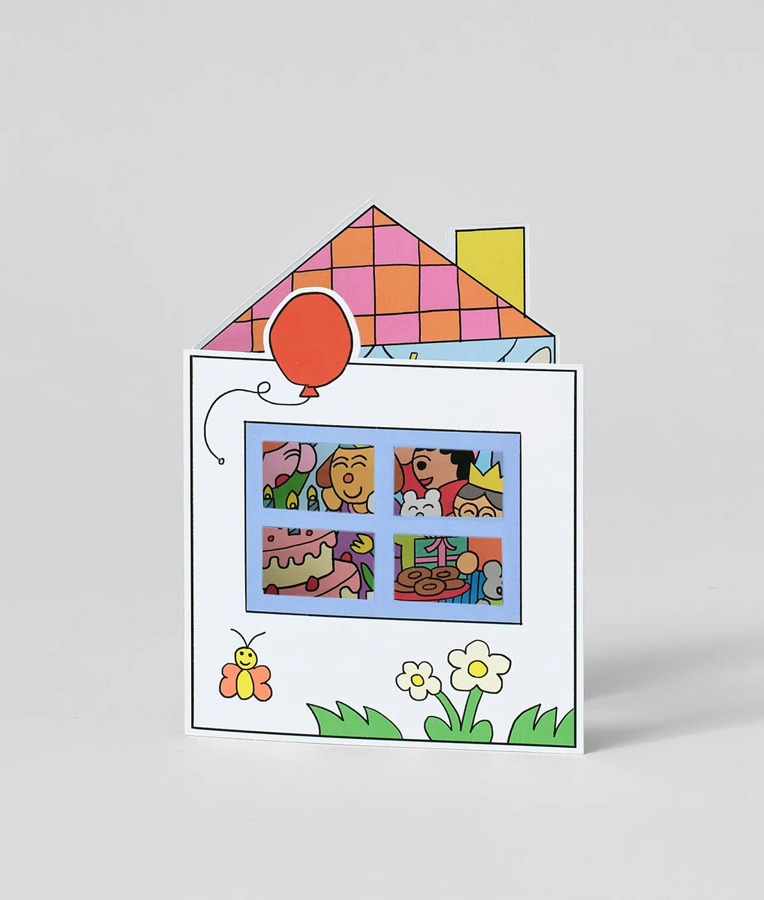 Birthday House Party Shaped Greeting Card
