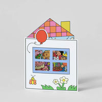 Birthday House Party Shaped Greeting Card