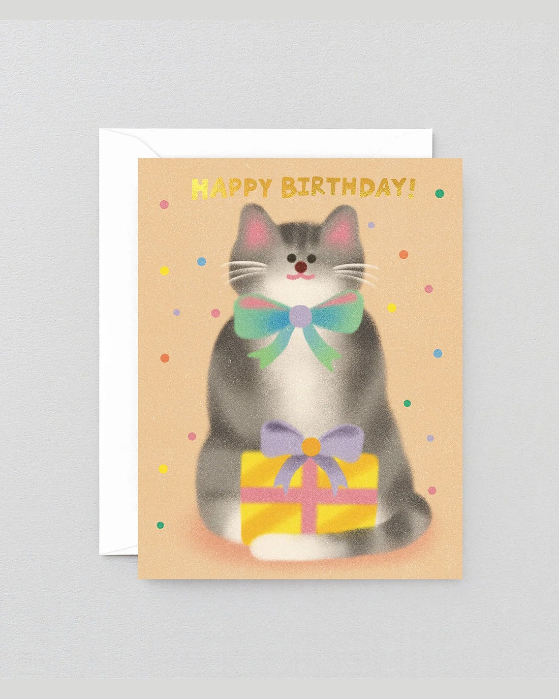 Cat & Bow Tie Birthday Greeting Card