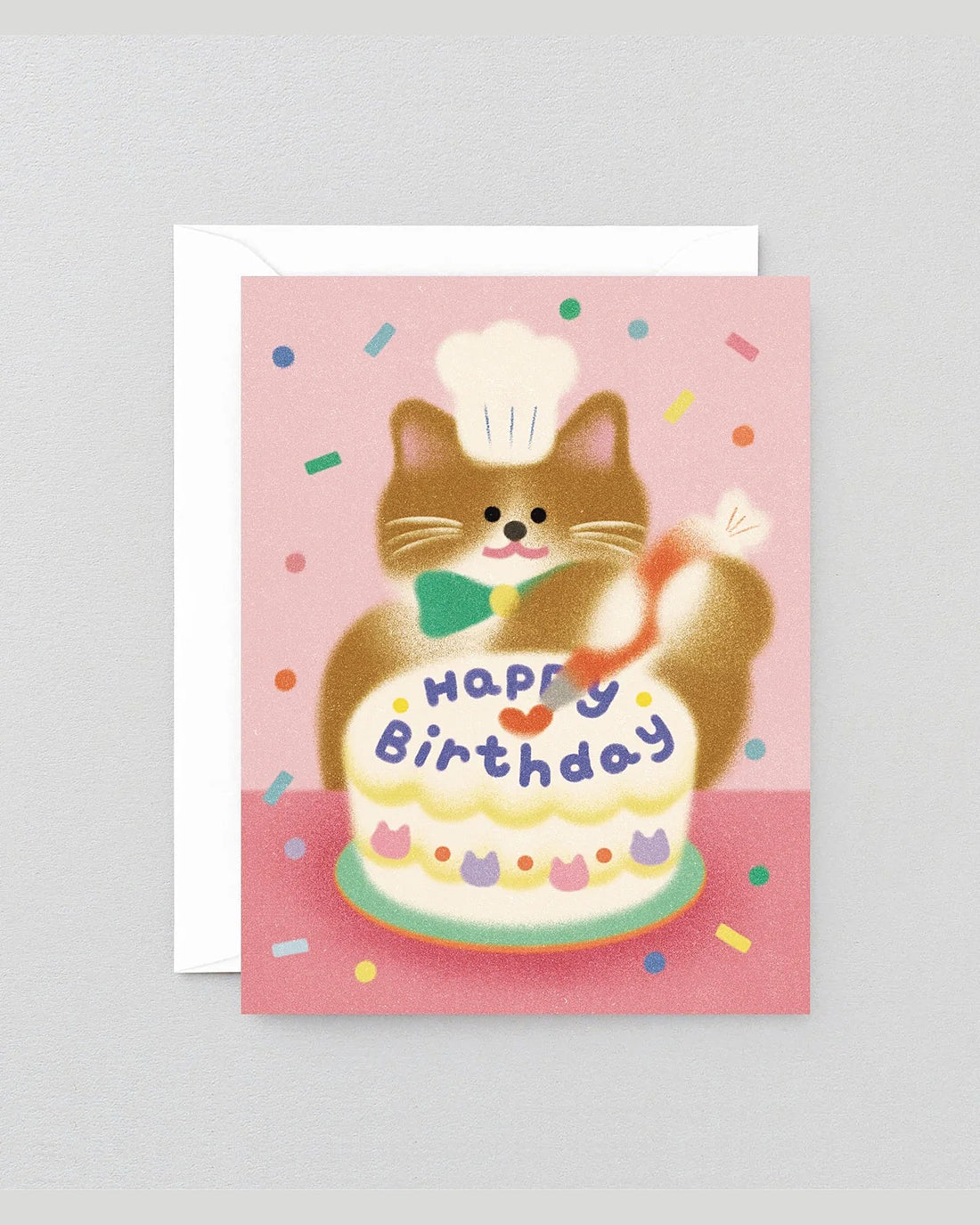 Happy Birthday Baking Cat Greeting Card