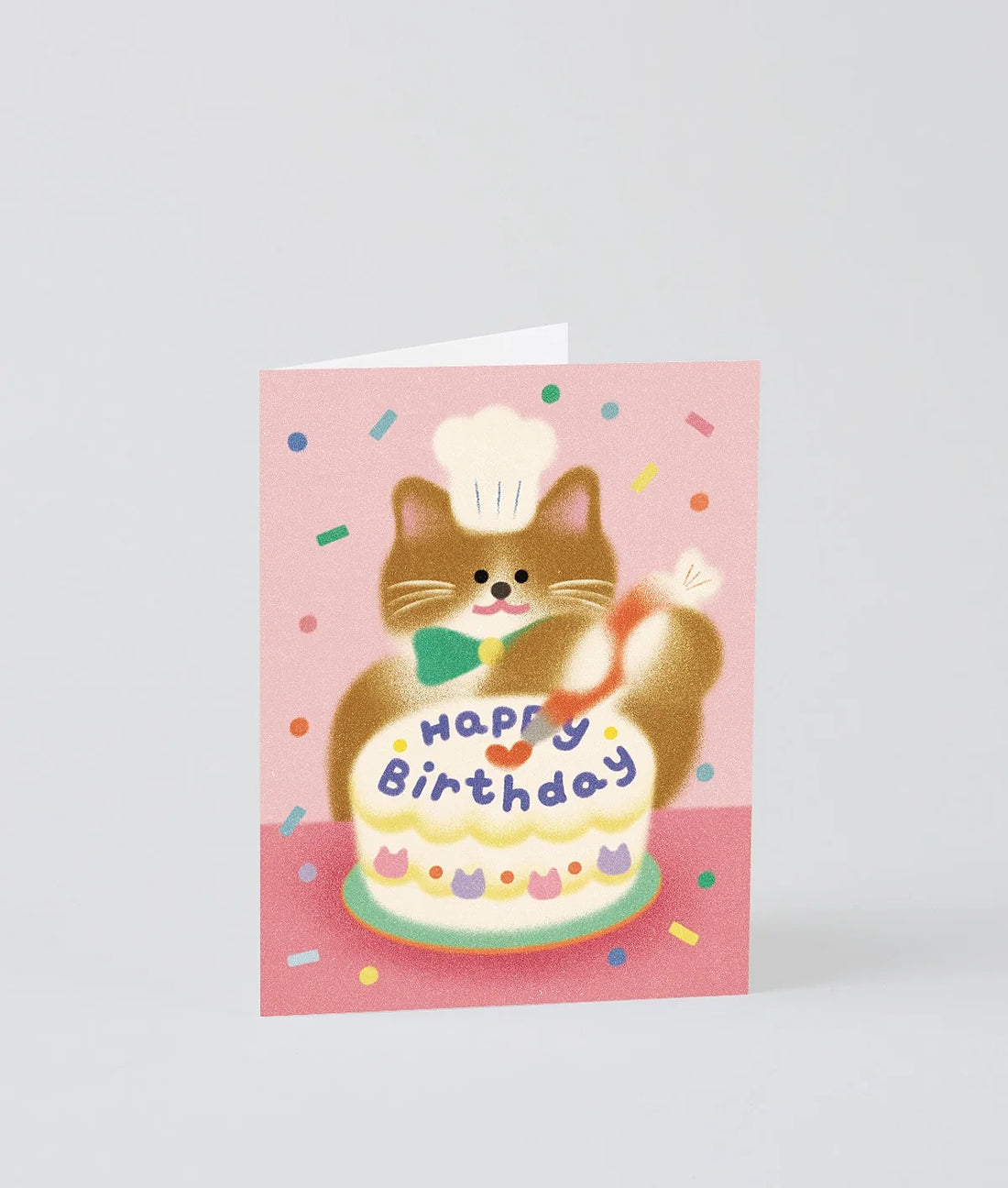Happy Birthday Baking Cat Greeting Card