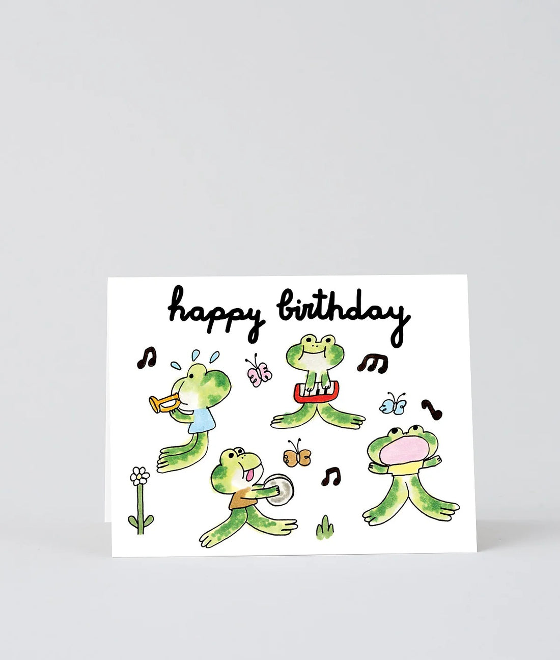 Happy Birthday Frog Band Greeting Card