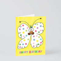 Happy Birthday Spotty Butterfly Cake & Slice Greeting Card
